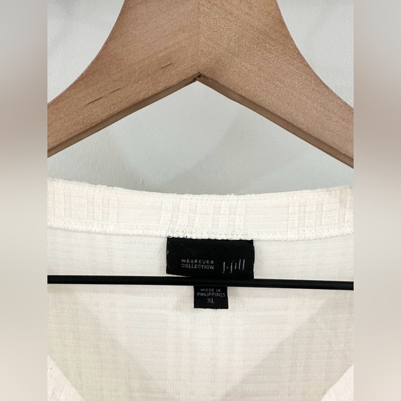 J. Jill Wearever Collection 3/4 Sleeve Textured Tunic Off-White Size XL - Picture 5 of 6
